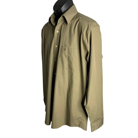 Duck Head Button Up Wrinkle Free Shirt M Taupe Long Sleeve Chest Pocket Collar - Picture 3 of 6